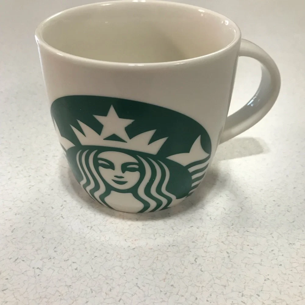 Starbucks Coffee Mug Cup White w/ Classic Large Green Mermaid Logo 14oz …